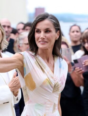 Queen Letizia Wears Pastel Adolfo Domínguez for the Label's 50th Birthday