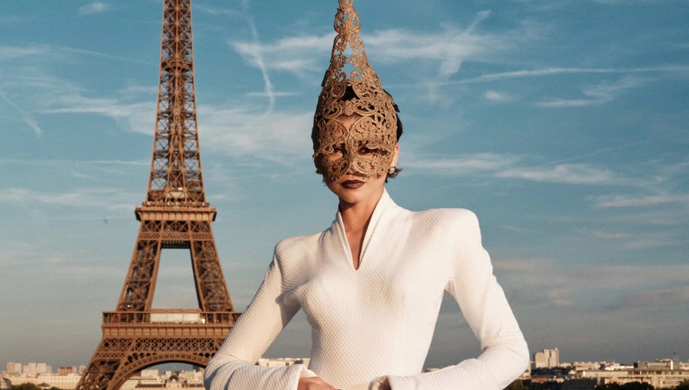 Zendaya Turns Paris Photocall Into a Fashion Spectacle With Eiffel Tower Mask