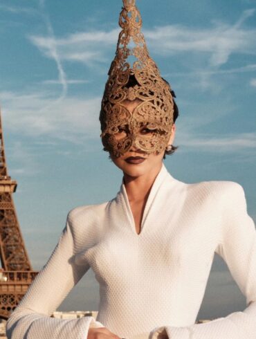 Zendaya Turns Paris Photocall Into a Fashion Spectacle With Eiffel Tower Mask